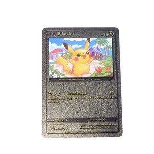 Black  Pikachu Pokémon Card - Custom Glitter Edition - Thunderbolt Attack